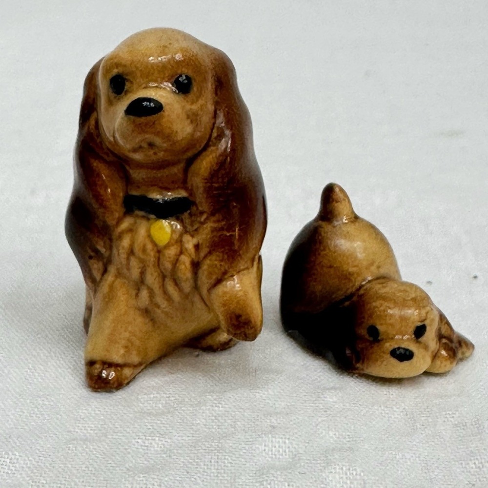 2 Piece Hagen Renaker Disney Lady & The Tramp Cocker Spaniel Mini Figurine Puppy